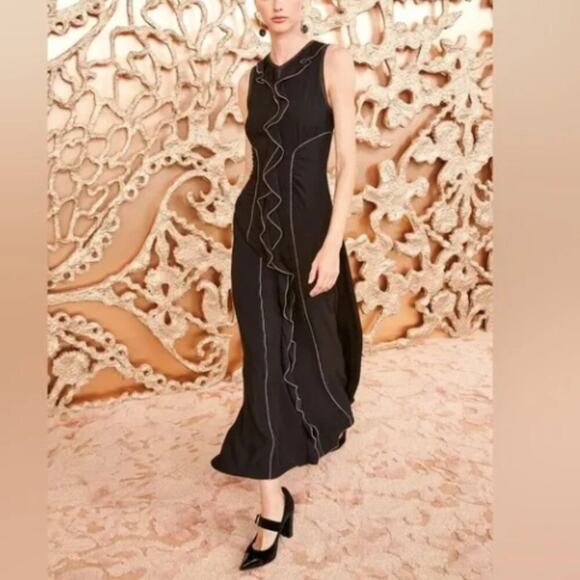 Ulla Johnson Dresses & Skirts - Ulla Johnson Lille Ruffle Maxi Black Dress 6